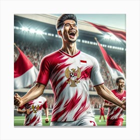 Indonesia Soccer Player Celebrating Canvas Print