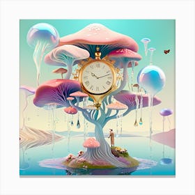 Mushroom Clock Canvas Print