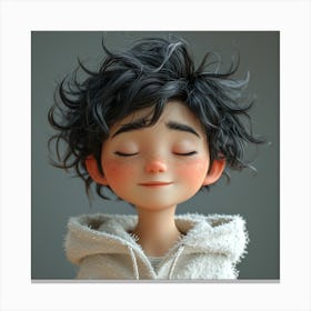 Boy With Eyes Closed Canvas Print