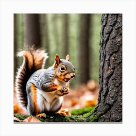 Squirrel In The Forest 128 Canvas Print