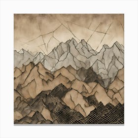 Vintage Abstract Mountain Range Canvas Print