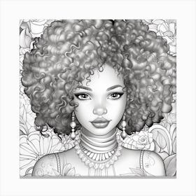 Afro Haired Girl 3 Canvas Print