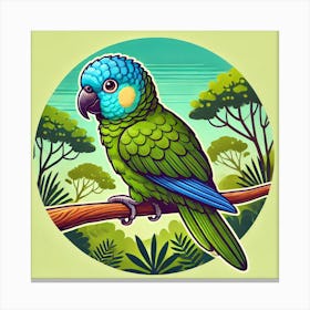 Parrot On A Branch Canvas Print