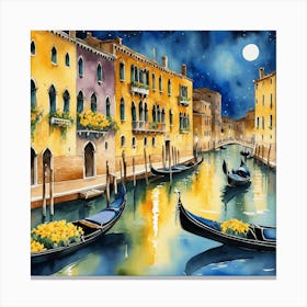 Venetian enchantment at night Canvas Print