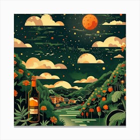 Moonlight In The Vineyard Canvas Print