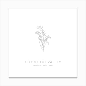 Lily Of The Valley Birth Flower Square Canvas Print