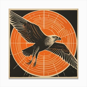 Retro Bird Lithograph Osprey 1 Canvas Print