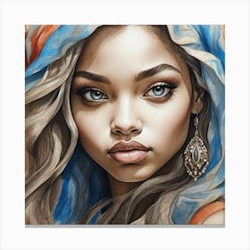 Woman With Blue Eyes Canvas Print