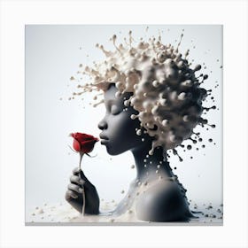 Girl With A Rose 1 Canvas Print