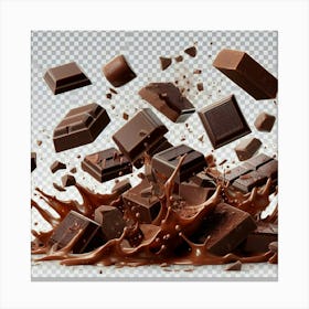 Chocolate Bar Falling Canvas Print