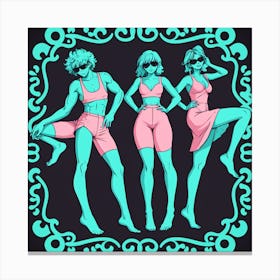 Three Women In Bikinis Canvas Print