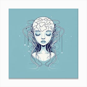 Woman With A Brain 4 Canvas Print