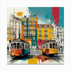 Lisbon Trams Canvas Print