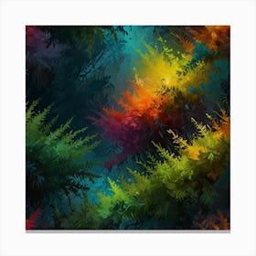 Colorful Ferns Canvas Print