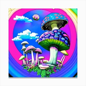 Mushroom Psychedelic Painting Canvas Print