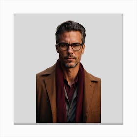 Man In Glasses Canvas Print