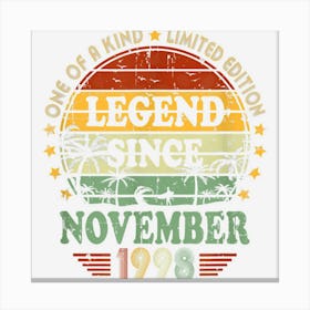 Legend Since November 1998 24th Birthday 24 Year Old Canvas Print