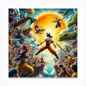 Dragon Ball Z vs One Piece 3 Canvas Print