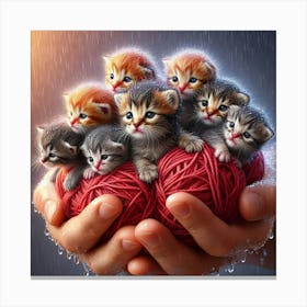 Kittens In A Ball Canvas Print