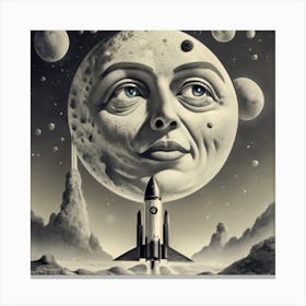 A Trip To The Moon By Georges Mlis Lushill St Canvas Print