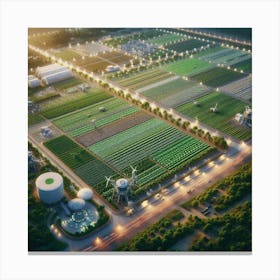 Aerial View Of A Farm 4 Canvas Print