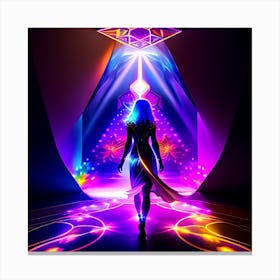 Woman Walks Through A Portal Canvas Print