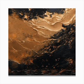 Abstract Painting Black And Gold Wall Art 4 Canvas Print