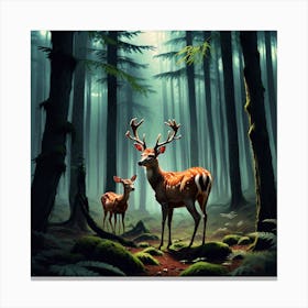 Deer In The Forest 39 Canvas Print