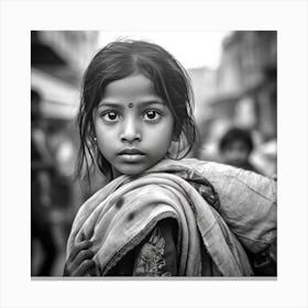 Portrait Of A Girl In Kolkata Canvas Print