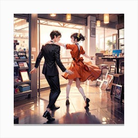 Couple Dancing In A Store3 Canvas Print