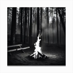 Campfire In The Woods 15 Canvas Print