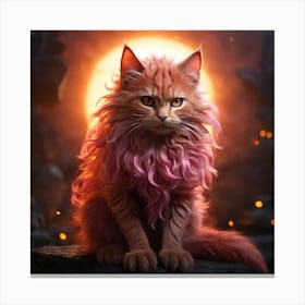 Cat With Pink Hair Canvas Print
