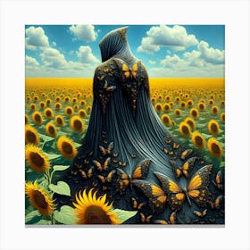 Grim Reaper Sunflower Field Canvas Print