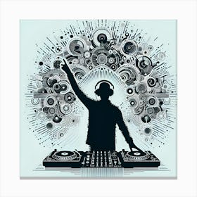 Dj with man Canvas Print