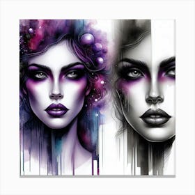 Abstract Of Two Women Canvas Print