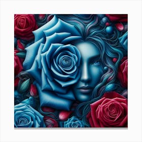 Blue Roses 7 Canvas Print