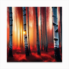 Sunset In The Forest 47 Canvas Print