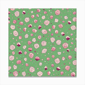 Pink Diamonds, A Seamless Pattern, Flat Art, 168 Canvas Print