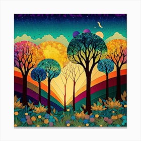 Sunset Trees Canvas Print