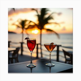 Sunset drinks Canvas Print