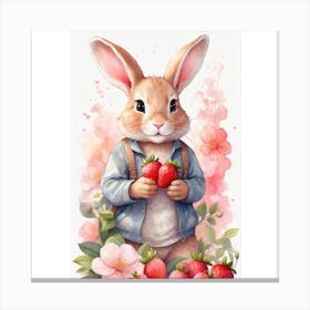 Strawberry Bunny Canvas Print