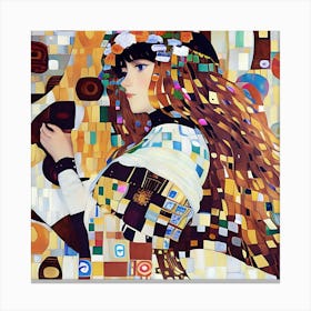 Klimt Style Young Woman Canvas Print