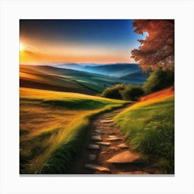 Path To The Sunset Canvas Print