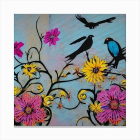 Birds And Flowers Lienzo