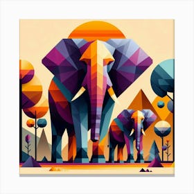 The Allies Elephants In The Forest Canvas Print