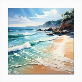 Beach Painting Canvas Print