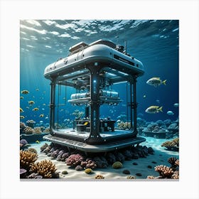 Submarine In The Ocean Canvas Print