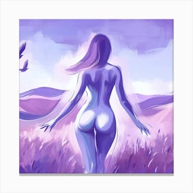 Woman In A Field Canvas Print