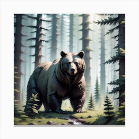 Grizzly Bear In The Forest 13 Canvas Print