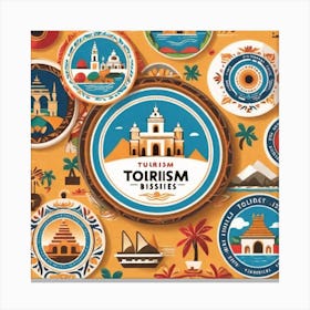 Tourism Badges Canvas Print